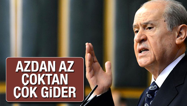 Bahçeli: Azdan az çoktan çok gider